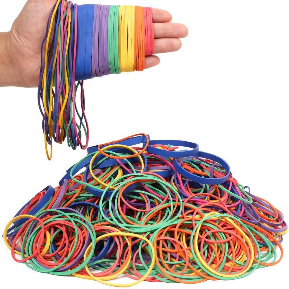 Rubber Bands Assorted Sizes 0.5lbs Multicolor Elastic for