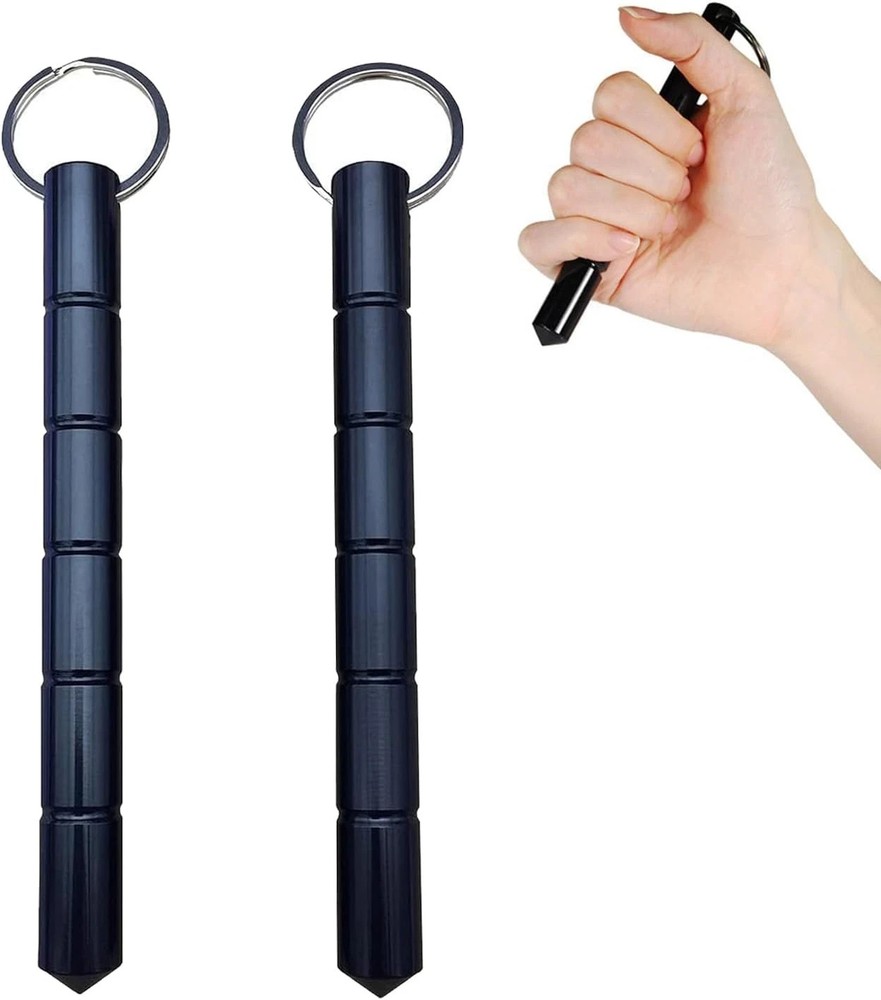 2 Pcs Self Defense Keychain Set,Portable Metal 2-pack of keychain, aluminum Blun