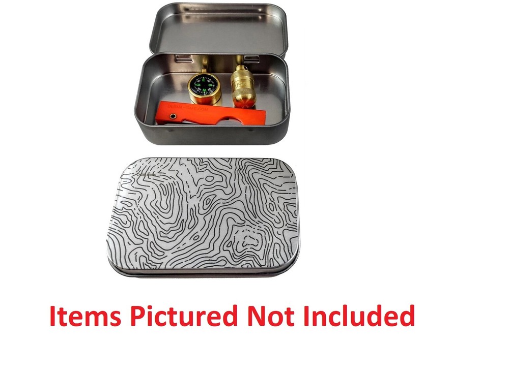 Maratac Survival Food Grade Tin Stainless Laser-Etched Topography Design on Lid