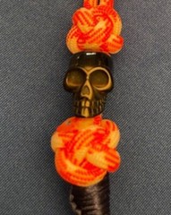 Paracord keychain. bag, purse, backpack, jacket zipper pull. Skeletons sex skull