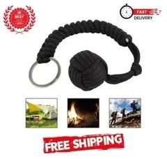Paracord Monkey Fist Keychain with Steel Ball Outdoor Survival & Safety Tool