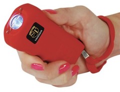 Mini Hand Pocket WOMEN Stun Gun RED Rechargeable 75 Million Volt LED w/ HOLSTER