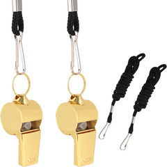 2pcs Stainless Steel Sports Whistle with Lanyard Loud 120dB Coach Referee