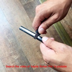 bayite 4″ Survival Ferro Rod Drilled Flint Fire Starter and Striker Kit black
