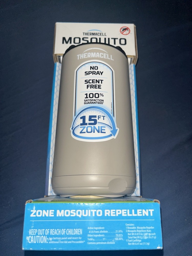 Thermacell Mosquito Repellent 15ft Zone Scent Free No Spray Outdoor Gray
