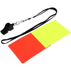 Red Yellow Cards For Soccer Football Match Referee and Whistle Set