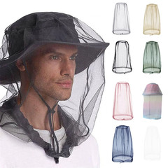 Outdoor Mosquito Head Mesh Nets, Gardening Hat Insect-Proof Hat for Hiking Campi