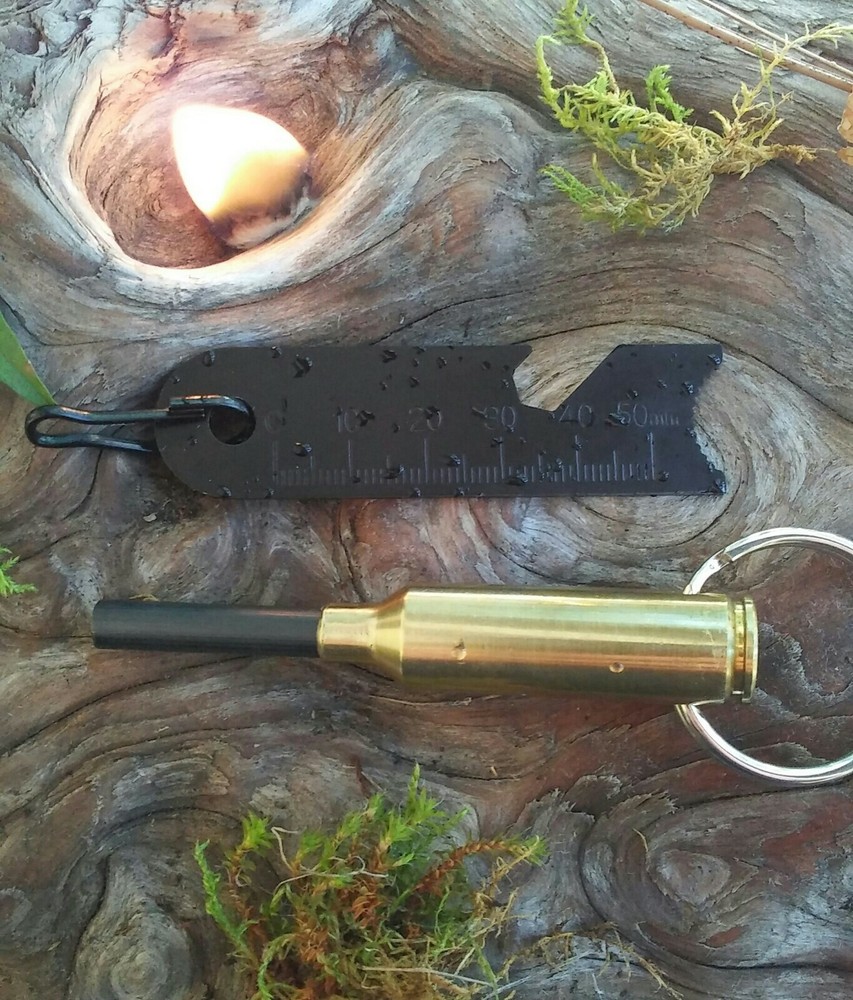 270 WSM Bullet Brass Ferro Rod Flint Steel Fire starter EDC Survival ferrocerium