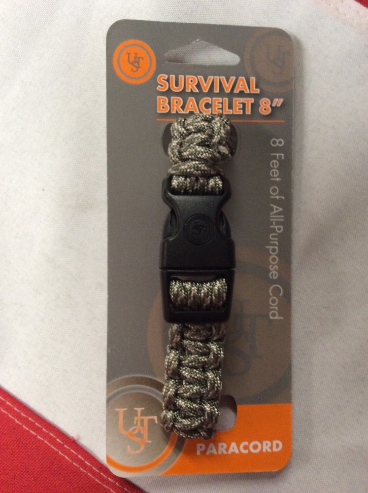 UST Survival paracord camo bracelet 8″emergency disaster camp tactical gear gift