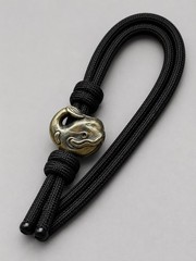 White Brass Whale Lanyard Bead EDC Paracord Knife Charm Pendant Collectible