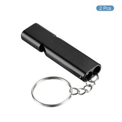 2Pcs Emergency Survival Whistle Double Tubes Whistles Super Loud Black