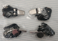 Whistles with Lanyard 4 Pack Sports for Coach Referee School Emergency Stainless