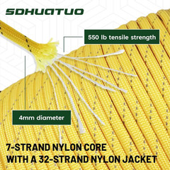 328ft multifunctional 550 Reflective Paracord Type III 7 Strand Cord Rope 4mm