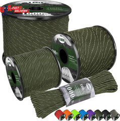 Paracord Reflective 1000Lb, 50/100/200/500/1000Ft 4Mm, 13 Strand Paracord Rope,