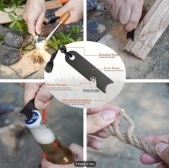 1pc Extra Thick Ferro Rod Fire Starter with Scraper, Metal Outdoor Survival Tool
