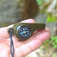 3-in-1 Military Survival Whistle: Whistle, Compass & Thermometer for Adventures