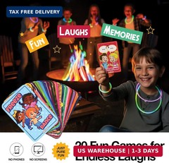 Complete Campfire Kit , Box include 6 Magical Color Changing Fire Packs, 20 Game