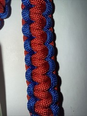 (5) Paracord Bracelets 550 Two-Tone Blue Red Survival Tactical 3/8″ Buckle NEW