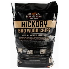 Bear Mountain BBQ Hickory BBQ Wood Chips for Outdoor Grill, 2 lb Bag-Pack of 6