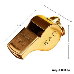 Brass Whistle with Keychain Loop – Loud Crisp 114dB Whistle for Coaches, Refe…