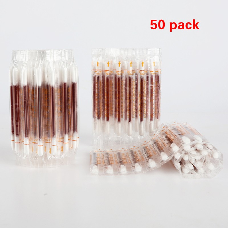 50PCS Medical Alcohol Disposable Emergency Cotton Stick Iodine Disinfected Swab
