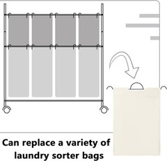 Bonuci 3 Pcs Laundry Sorter 14.76″ x 8.66″ x 21.65″, Beige, Gray, Black