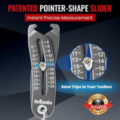 UNKENBO® Gen2 Bolt Size Finder Tool Keychain – Gauge Bolts & Nuts Head SAE 5/32