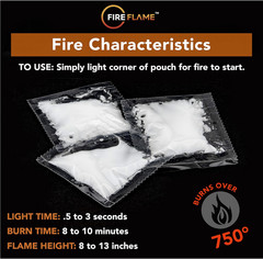 100 Pouches Fireflame Quick Instant Fire Starter – 100% Waterproof, Odorless