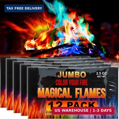 Magical Flames Fire Color Packets (12 Pack), Vibrant Multi-Color Fire for Fire P