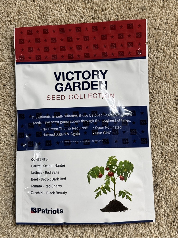 4PATRIOTS VICTORY GARDEN SEED COLLECTION – BRAND NEW IN BAG-CARROT TOMATO BEET