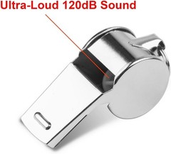 Stainless Steel Whistles 24 PCS Loud Coach Referee Safety with Lanyards Set, New