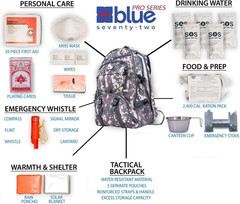Blue Seventy-Two – Pro Series – Camo Deluxe | 72 Hour Emergency Backpack Surviva