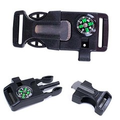 and 10 Pack Emergency Whistle Buckle with Flint Scraper Compass and 2 Pack