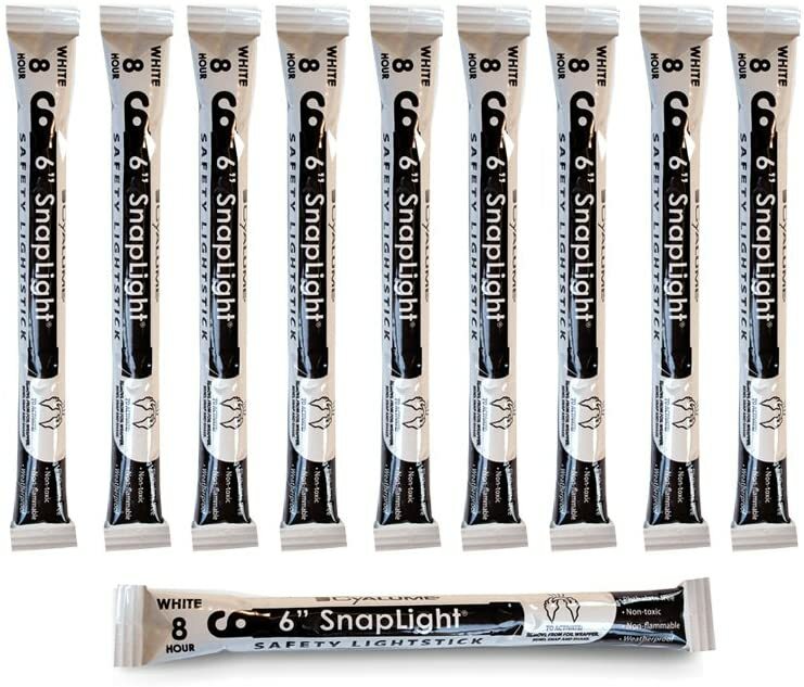 Lot of 11 White Cyalume Light Glow Sticks Emergency Survival Prepper BUG OUT BAG