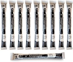 Lot of 11 White Cyalume Light Glow Sticks Emergency Survival Prepper BUG OUT BAG