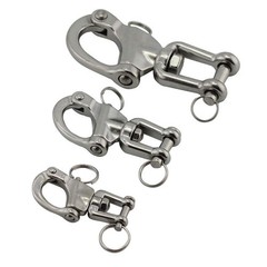 1 Pair Jaw Swivel Snap Shackle 316 Stainless Steel Sailboat Spinnaker Diving