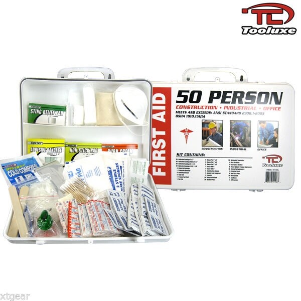 50 Person First Aid Kit 232pc OSHA ANSI Home Office Warehouse Construction NEW