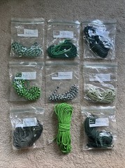 LOT OF 9 GREEN Paracord Planet 550 7 Strand Paracord BLACK WHITE GRAY USA MADE