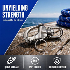 316 Stainless Steel Swivel Eye Snap Shackle Quick Release,Bail Rigging Clip