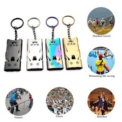 Camping Tool Multifunctional 1 Double Tube Pendant Keychain High Decibel Outdoor