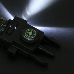 LED Light Buckle Bracelet Multi-function Tool Survival Whistle Buckle First Aid