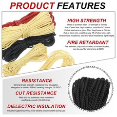 Black 1000lb 2.6mm Diameter 30Ft Fishing Line Wind Chime String Kite Line