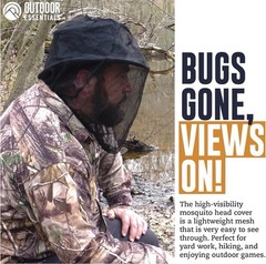 Outdoor Essentials Ultra Fine Mesh Hat Net with Adjustable Cord Lightweight