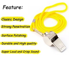 Stainless Steel Sport Whistle Bulk With Lanyard Loud Crisp Sound 24 Pcs