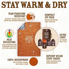 Survival Orange Thermal Blankets [4-Pack] – Waterproof Mylar Emergency Gear