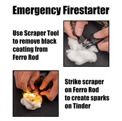 550 Paracord Survival Bracelet with Light, Ferro Rod Fire Starter, Scraper To…