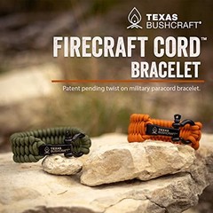 Firecraft Cord Survival Bracelet – Paracord Bracelet L (7-8″ wrist) Army Green