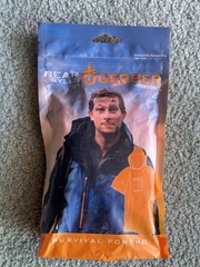 Gerber Bear Grylls Survival Poncho Orange Polyethylene w/ Pocket Guide