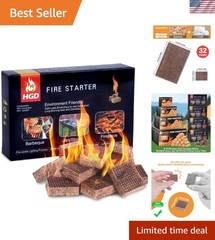 32 Mini Natural Fire Starters – Eco-Friendly Charcoal Igniters for Camping & BBQ