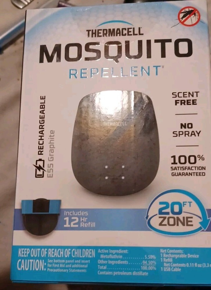 Thermacell Mosquito Repellent Rechargeable w/ 20 ft Zone Mosquito Protection NEW